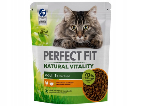 Perfect Fit Natural Vitality 1+ z Kurczakiem i Indykiem 650g