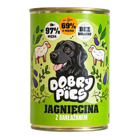 Dobry Pies karma jagnięcina z bakłażanem 400g