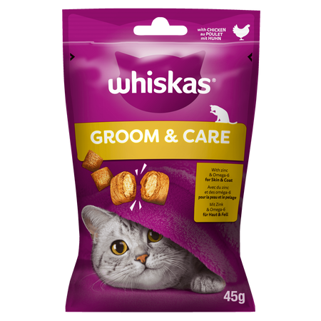 WHISKAS Zdrowy Blask 8x45 g - przysmak dla kota, z kurczakiem