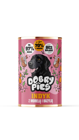 Dobry Pies karma indyk z morelą i bazylią 400g