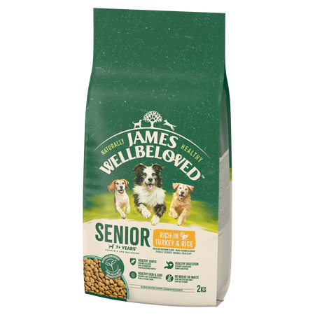 James Wellbeloved Senior 2 kg – sucha karma pełnoporcjowa dla starszych psów >7 lat, bogata w indyka i ryż