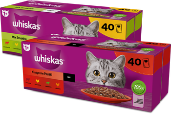 WHISKAS Adult saszetka 2x40x85g Mix Smaków 3 - mokra karma pełnoporcjowa dla dorosłych kotów
