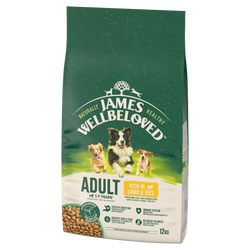 James Wellbeloved Adult 12 kg – sucha karma pełnoporcjowa dla dorosłych psów 1-7 lat, bogata w jagnięcinę i ryż
