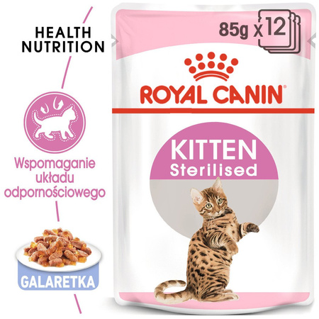ROYAL CANIN Kitten Sterilised w galaretce karma mokra w galaretce dla kociąt do 12 miesiąca życia, sterylizowanych