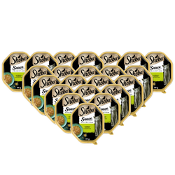 SHEBA Sauce Collection tacka 22x85 g – mokra karma pełnoporcjowa dla dorosłych kotów, kawałki z królikiem i warzywami, w sosie