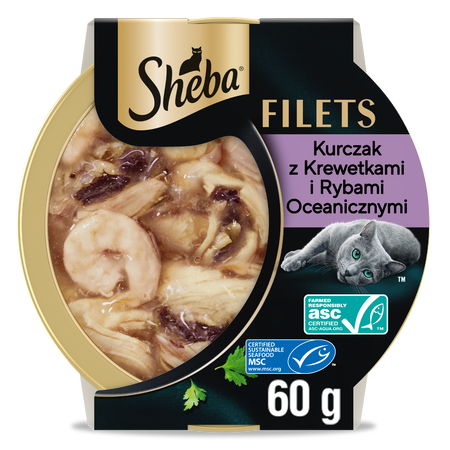 Sheba Filets kurczak ryby krewetki w sosie 60g