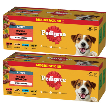 Pedigree Adult Wybór Smaków w galaretce 2x 40x100g