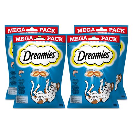 DREAMIES 4x180 g – przysmak dla kota, o smaku wybornego łososia