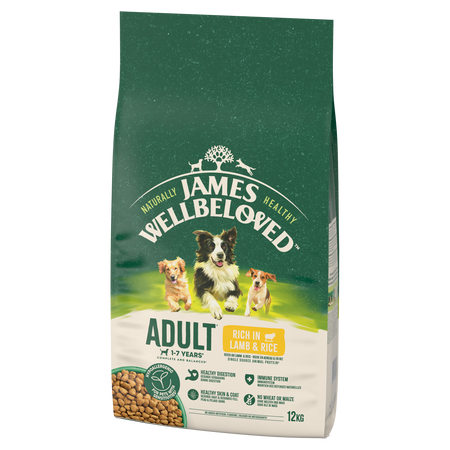 James Wellbeloved Adult 12 kg – sucha karma pełnoporcjowa dla dorosłych psów 1-7 lat, bogata w jagnięcinę i ryż