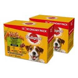 PEDIGREE Adult saszetka 24x100 g - Wybór Smaków z Warzywami w Sosie - mokra karma pełnoporcjowa dla dorosłych psów