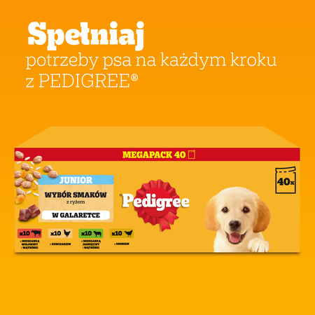 Pedigree Junior Wybór Smaków z ryżem 40x 100g