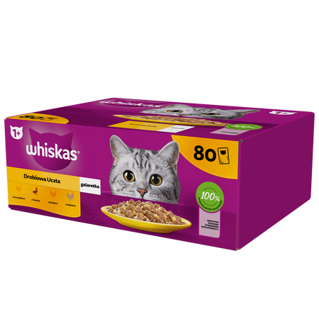Whiskas Adult Drobiowa Uczta w galaretce 80x 85g