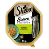 SHEBA Sauce Collection tacka 22x85 g – mokra karma pełnoporcjowa dla dorosłych kotów, kawałki z królikiem i warzywami, w sosie