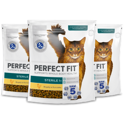 Perfect Fit™ Sterile (1+) 3x750g – sucha karma pełnoporcjowa dla dorosłych kotów, bogata w kurczaka