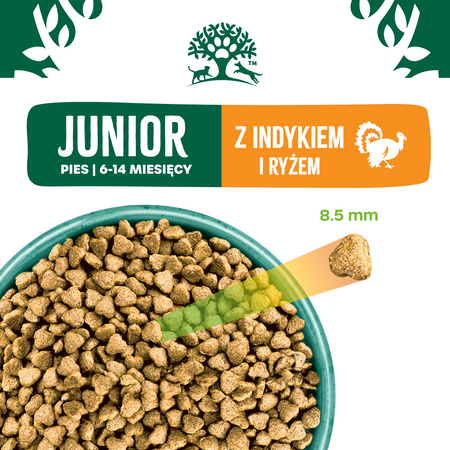 James Wellbeloved Junior 2 kg – sucha karma pełnoporcjowa dla szczeniąt <14 miesięcy, bogata w indyka i ryż