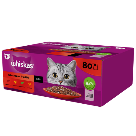 Whiskas Adult Klasyczne Posiłki w sosie 80x 85g