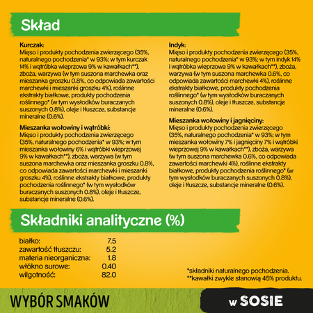 PEDIGREE Adult saszetka 24x100 g - Wybór Smaków z Warzywami w Sosie - mokra karma pełnoporcjowa dla dorosłych psów