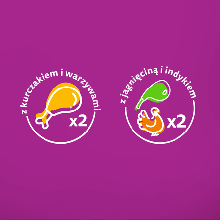 WHISKAS Adult saszetka 4 x 85 g Kremowe Wariacje - mokra karma pełnoporcjowa dla dorosłych kotów, w sosie (kawałki z: kurczakiem i warzywami, jagnięciną i indykiem)