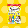 Dreamies Creamy Mega Pack z kurczakiem i z łososiem 12x 10g
