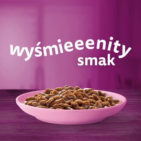 WHISKAS Junior saszetka 4 x 85 g Klasyczne Posiłki - mokra karma pełnoporcjowa dla kociąt, w sosie (z kawałkami: z wołowiną, z kurczakiem)