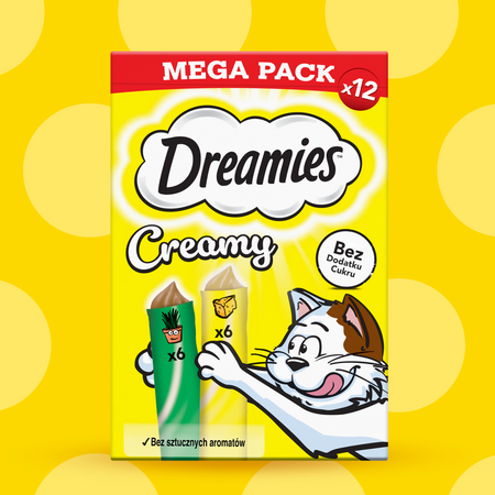 Dreamies Creamy z serem i z kocimiętką 12x 10g