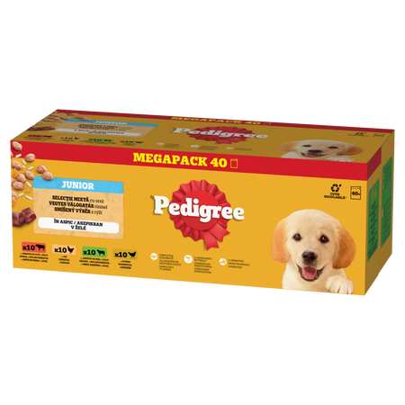 Pedigree Junior Wybór Smaków z ryżem 2x 40x 100g