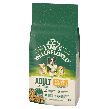 James Wellbeloved Adult 2 kg – sucha karma pełnoporcjowa dla dorosłych psów 1-7 lat, bogata w indyka i ryż