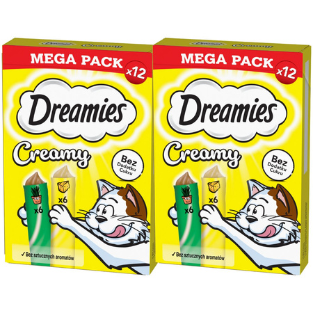 Dreamies Creamy z serem i z kocimiętką 2x 12x 10g