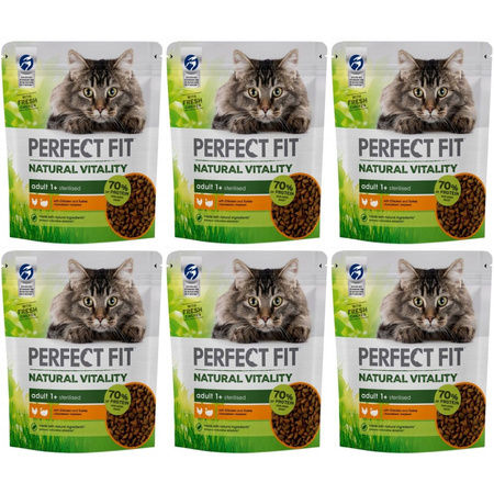 Perfect Fit Natural Vitality 1+ z Kurczakiem i Indykiem 6x 650g