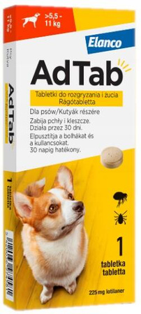 ADTAB 225 MG TABLETKI DLA PSÓW (>5,5–11 KG) 1 TABL