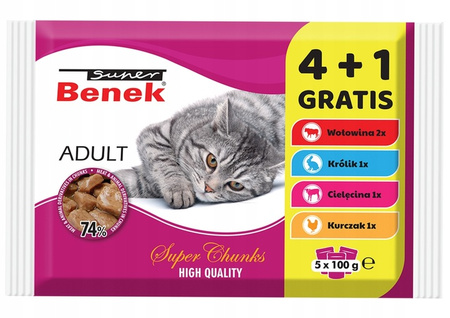 Super Benek Adult mix smaków 5x 100g (4+1 GRATIS)