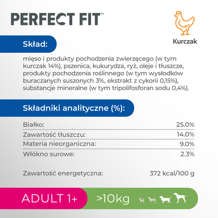 Perfect Fit Sucha Średnie/Duże Rasy Kurczak 6kg