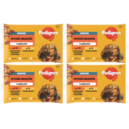 Pedigree Senior Wybór Smaków w galaretce 4x 4x 100g