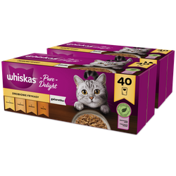 WHISKAS Adult saszetka 80 x 85 g Drobiowe Frykasy - mokra karma pełnoporcjowa dla dorosłych kotów, w galaretce (kawałki z: kurczakiem, indykiem, drobiem, kaczką)