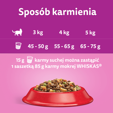 WHISKAS Adult 300 g - sucha karma pełnoporcjowa dla dorosłych kotów, z pyszną wołowiną