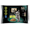 SHEBA Kitten Wybór Smaków saszetki 4x85 g – mokra karma pełnoporcjowa dla kociąt, w sosie (kawałki z: łososiem, kurczakiem)