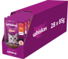 WHISKAS Adult saszetka 28x85 g - mokra karma pełnoporcjowa dla dorosłych kotów, kawałki z wołowiną i drobiem w galaretce